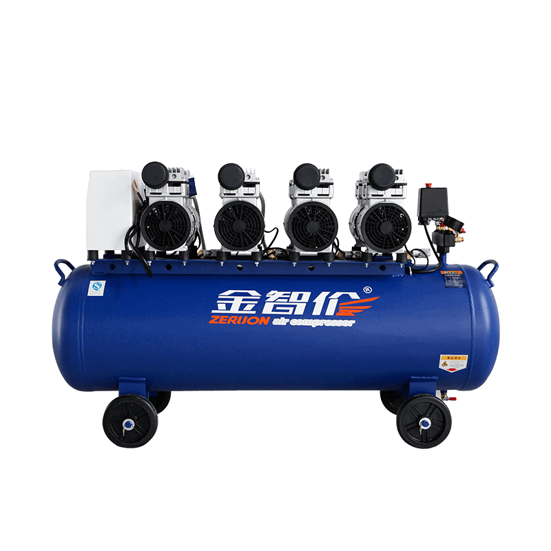 Compresor de aire silencioso sin aceite ZL-750W × 4-120L 4HP